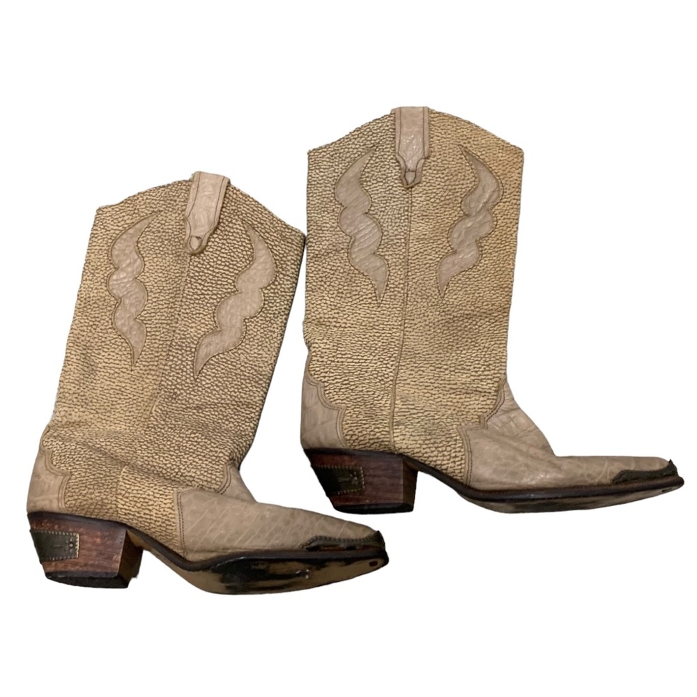 Vintage western cowgirl leather boots shoes equestrian rustic women's size 7